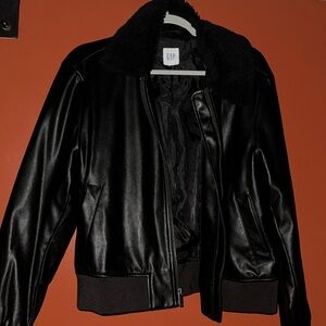 Gap Pleather Bomber Jacket